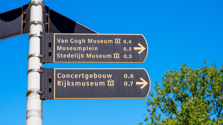 Directional sign in Amsterdam, Netherlands