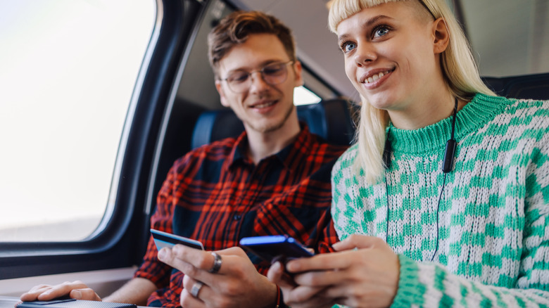 couple on train