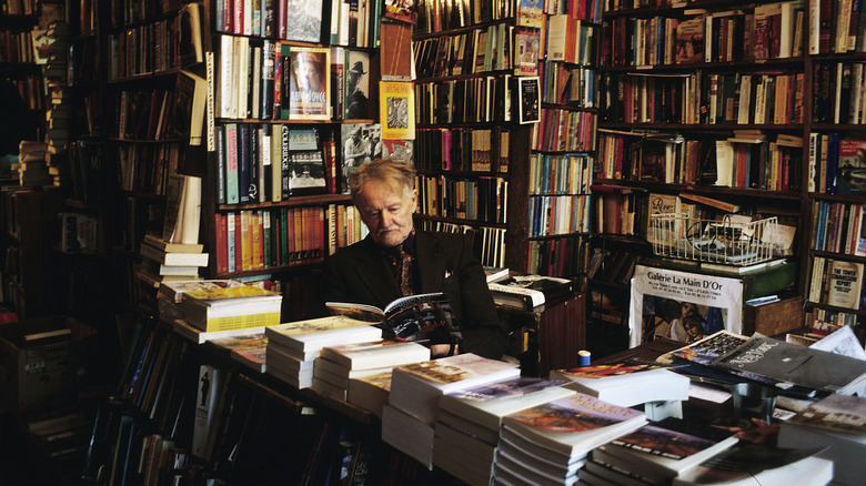 George Whitman in his bookshop