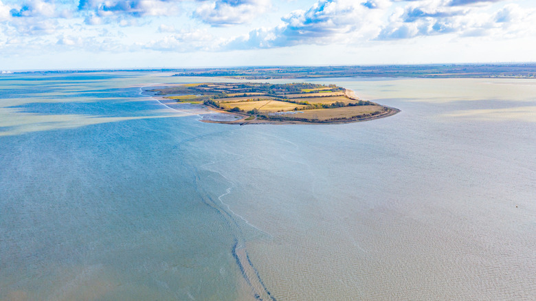 Aerial view of Osea Island, United Kingdom