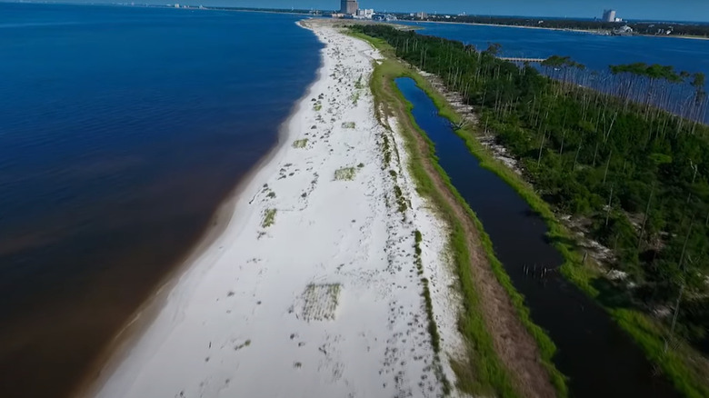 Drone view of Deer Island