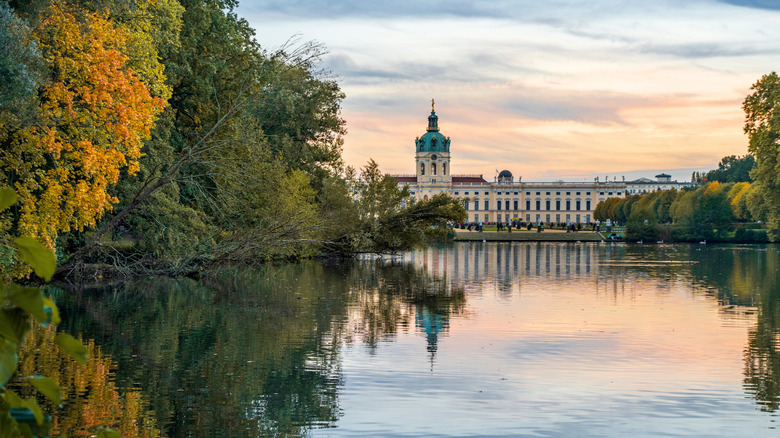 Charlottenburg Palace across pond