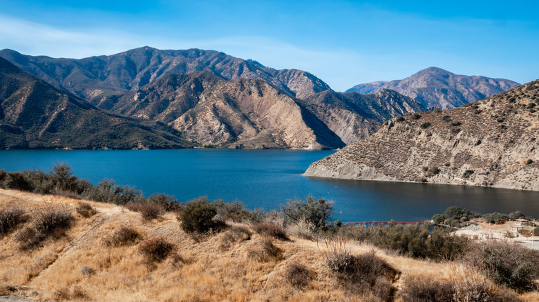 Mountains and blue lake