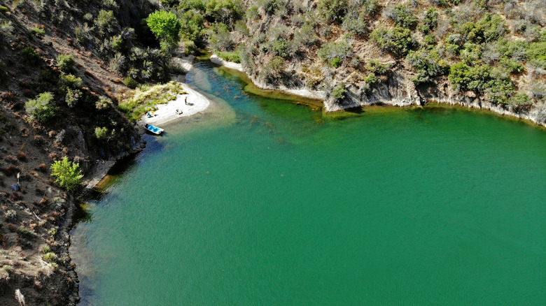 Aerial view of Pyramid Lake