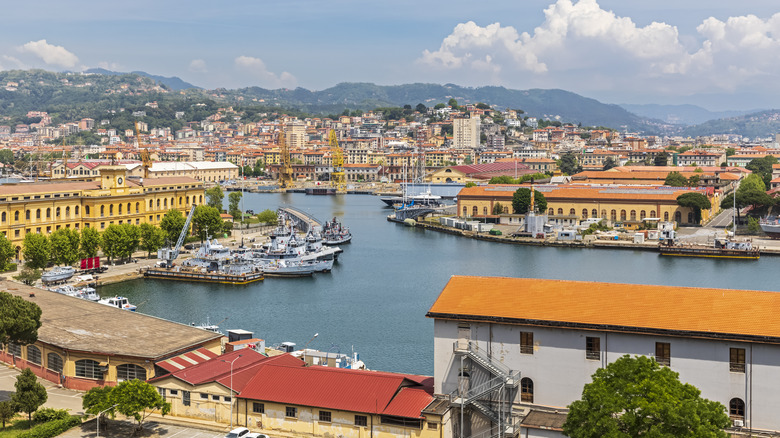 A harbor filled with boats in La Spezia