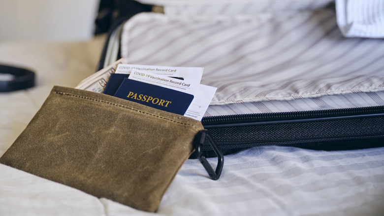 Packing passport, documents and money