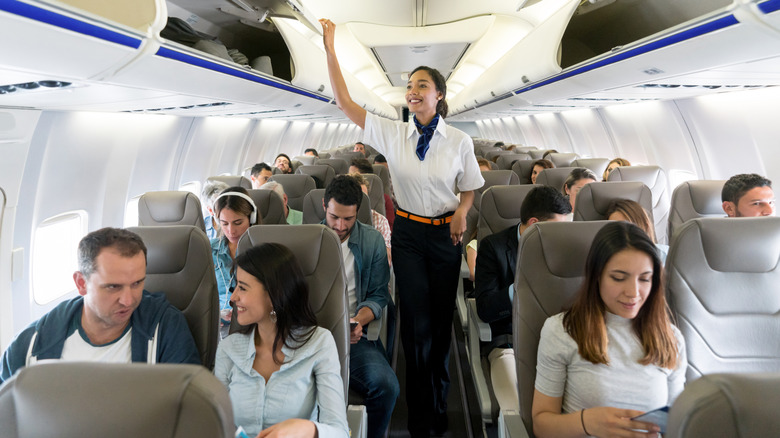 people on commercial flight