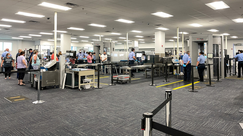 TSA security area in airport