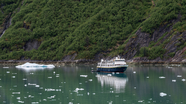 National Geographic Expedition ship in icy water