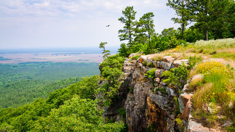 A cliff overlooking the Arkansas River Valley