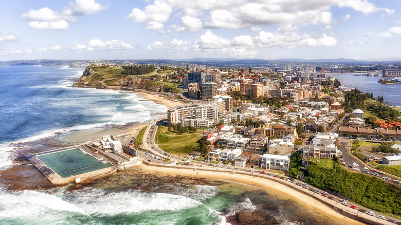 Helicopter view of Newcastle Headland