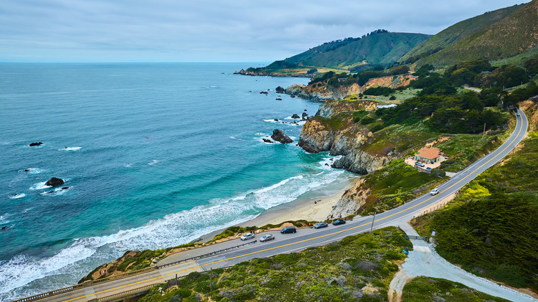 Highway along the California coastline