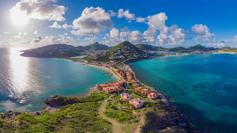 Aerial view of St. Martin and Saint Maarten