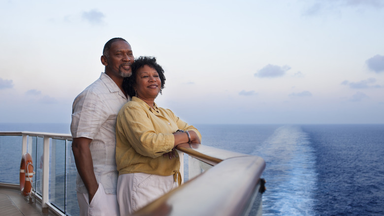 Couple aboard a cruise