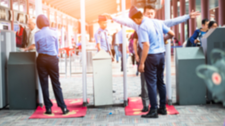 Airport security check at gates 