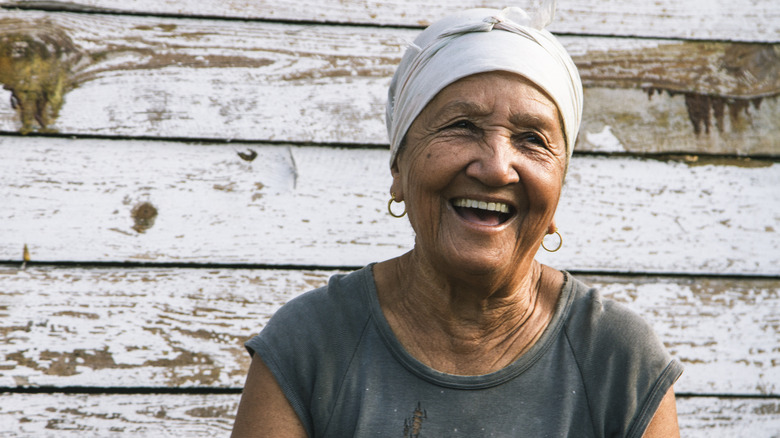 Cuban woman laughing