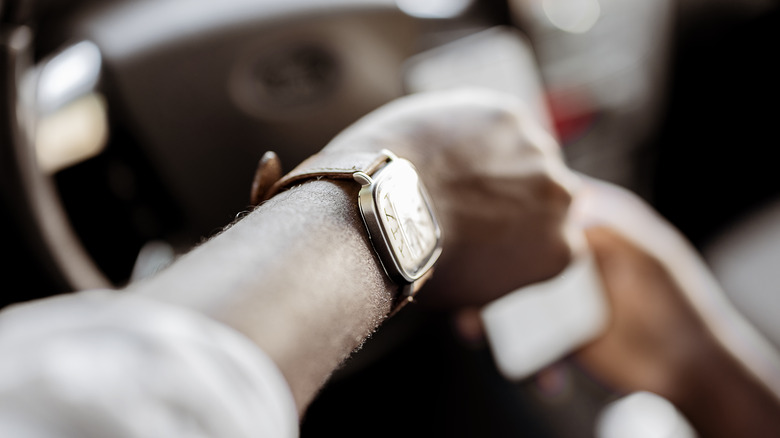 Checking time in a car