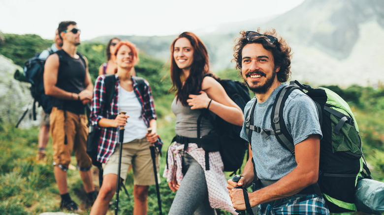 Friends hiking