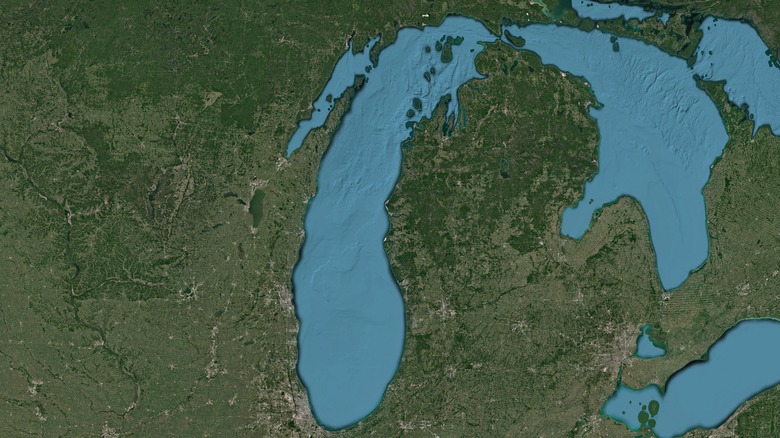 Lake Michigan satellite image