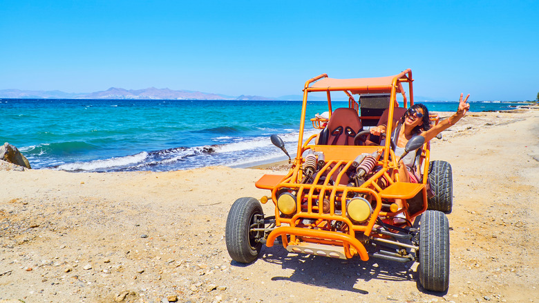 ATV on a beach in Greece