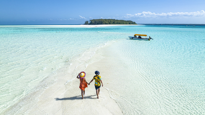 Couple at empty beach