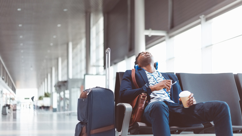 man delayed at airport