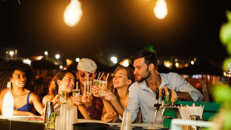 friends at a bar