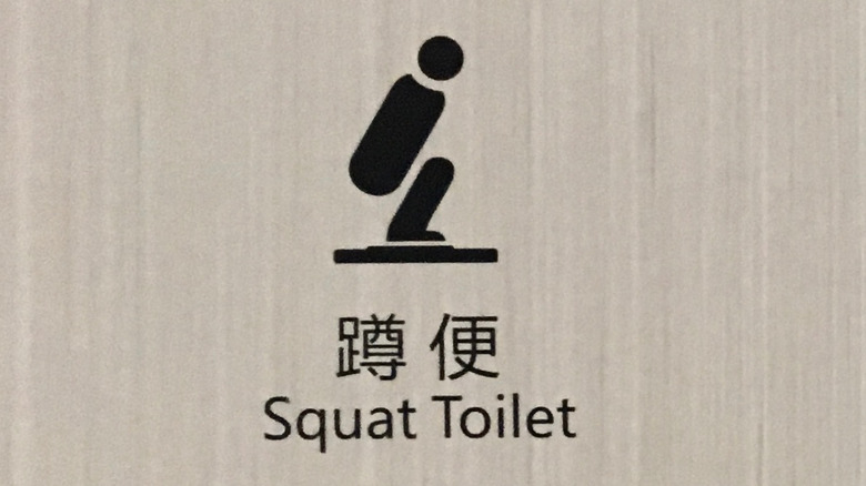 Squat toilet sign