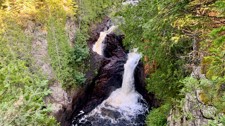 waterfall split in two