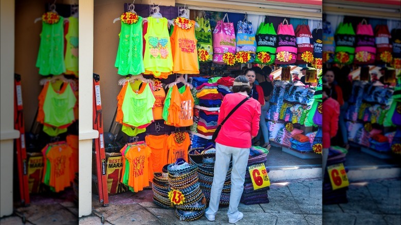 Woman shopping in Cozumel