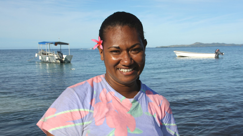 Local Fiji woman smiling