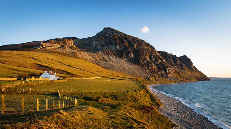 Mountain overlooking the sea, Wales