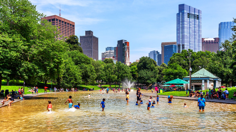 people at Common's Frog Pond