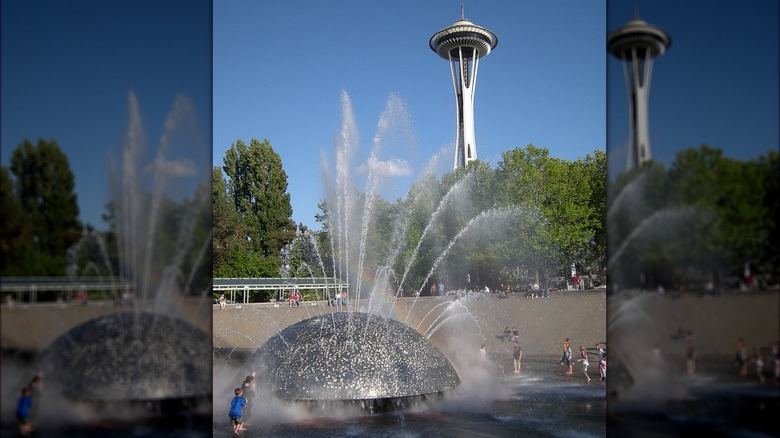 International fountain and space needle