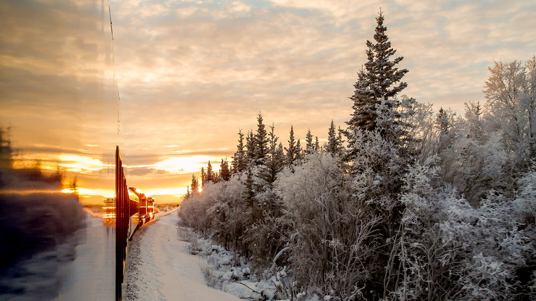 Aurora Winter Train in Alaska