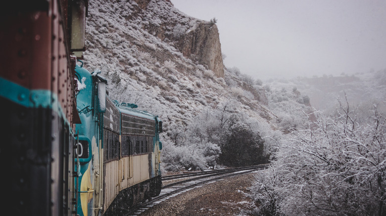 Verde Canyon train on curve
