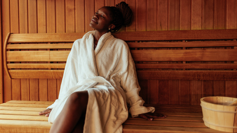 Woman enjoying a spa