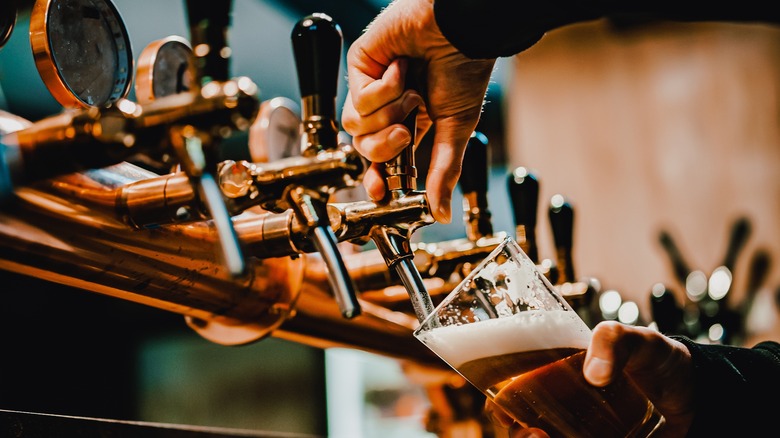 Beer being poured from the tap