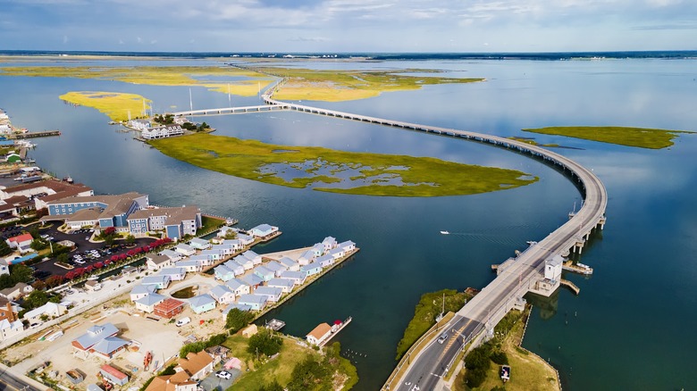 Chincoteague, Virginia aerial view