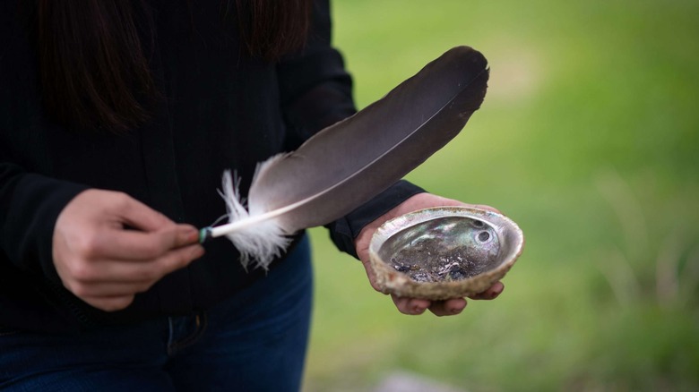 Materials for smudging ceremony