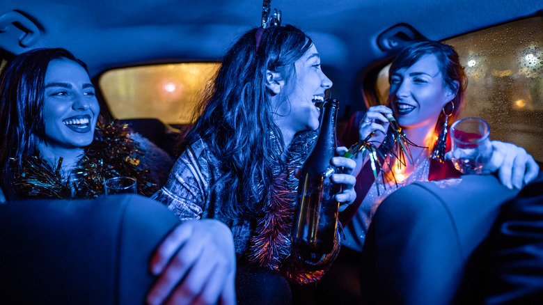 Group of people in a cab