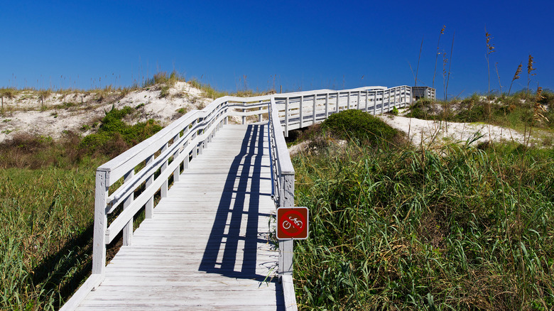 Boardwalk over the sand dunes