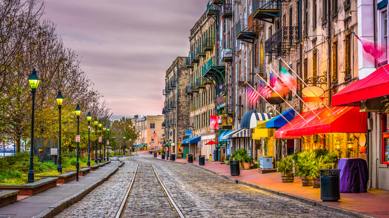 Historical River Street in Savannah 
