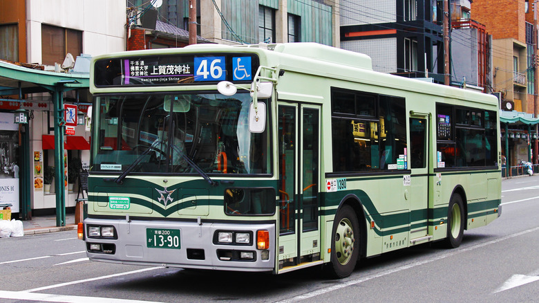 Green bus in Kyoto
