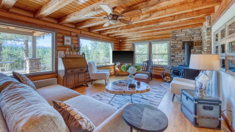 colorado cabin's living area