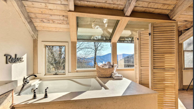 North Carolina bathtub with view