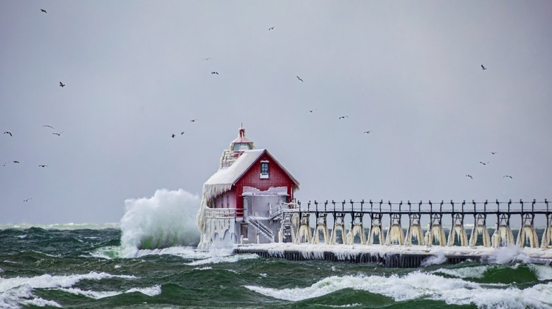 Lighthouse in the snow