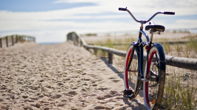 Bike on a sandy path