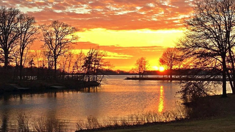 Sunset over Sangchris Lake