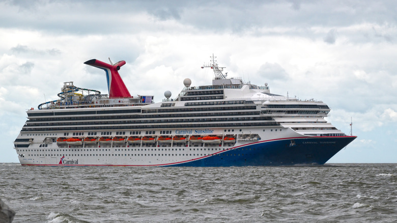 Carnival Sunshine cruiseliner in waters outside of Charleston South Carolina